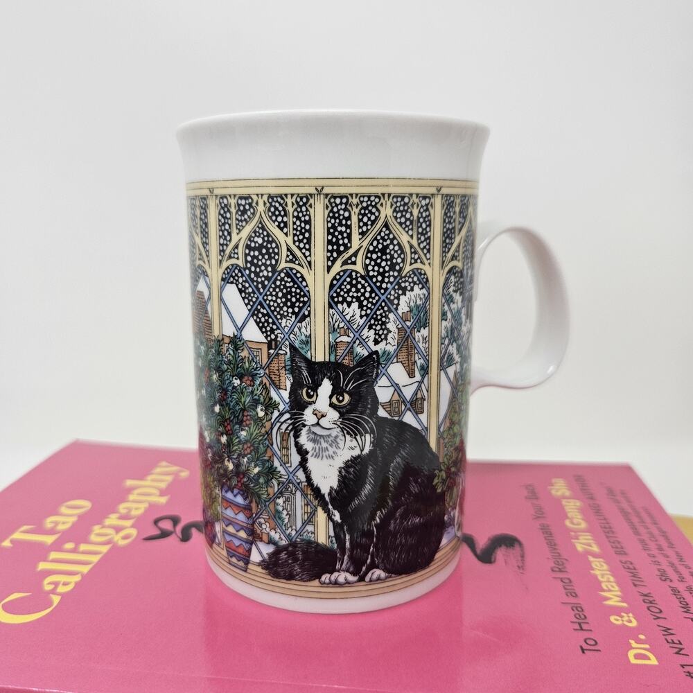 Dunoon Christmas Cat Mug Designed by Sue Scullard Stoneware England C15